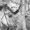 Лесник Мамыкин Василий Павлович с лошадью на стоянке родника Ак-Чокрак
