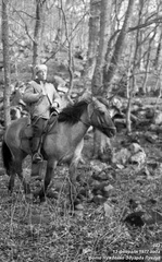 Лесник Мамыкин Василий Павлович с лошадью на стоянке родника Ак-Чокрак