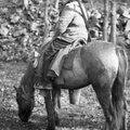 Лесник Мамыкин Василий Павлович с лошадью на стоянке родника Ак-Чокрак